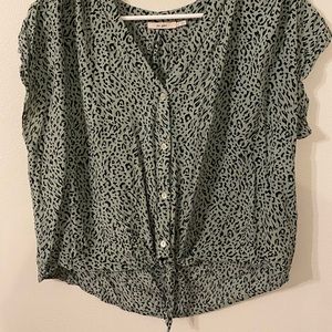Short sleeve leopard print top